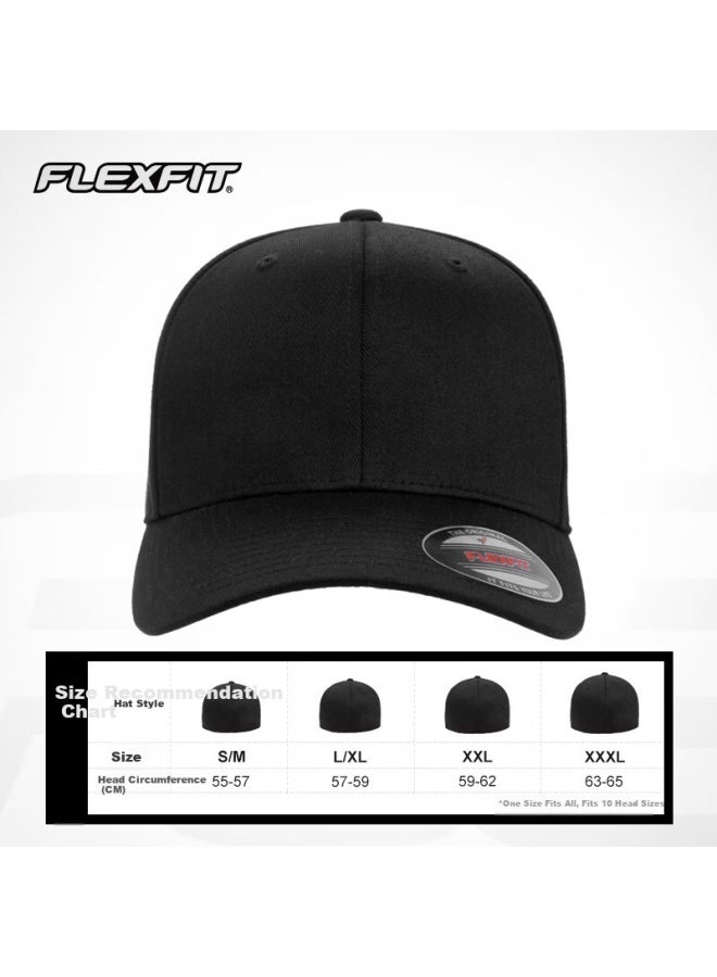 Flexfit American Hard Top Baseball Cap Uni High Top Fully Enclosed Large Head Cirference American Team Duck Tongue Cap Sun Hat - Image 5