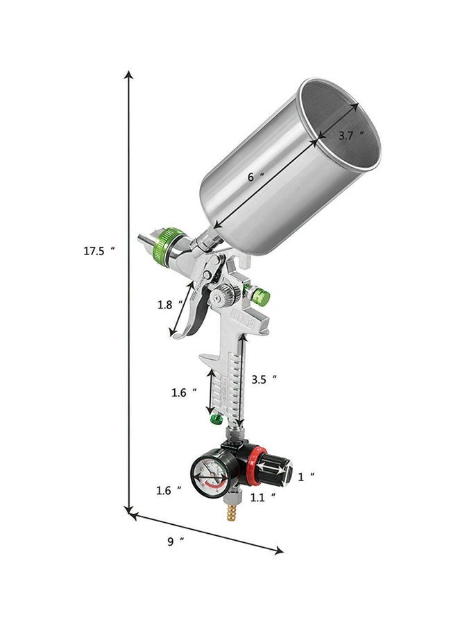 NIBEMINENT Mini Air Paint Spray Gun Silver  - Image 2