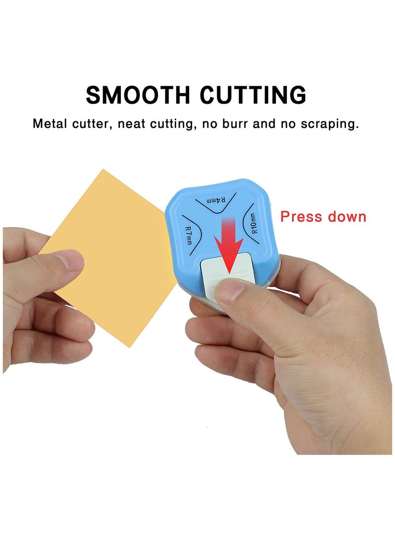 SOLARAE 3 in 1 Corner Cutter Rounder Punch  Hole 4mm 7mm 10mm 3Way for Paper Craft DIY Projects Photo Cutter Card Making and Scrapbooking Crafting Handmade Activity Blue - Image 2