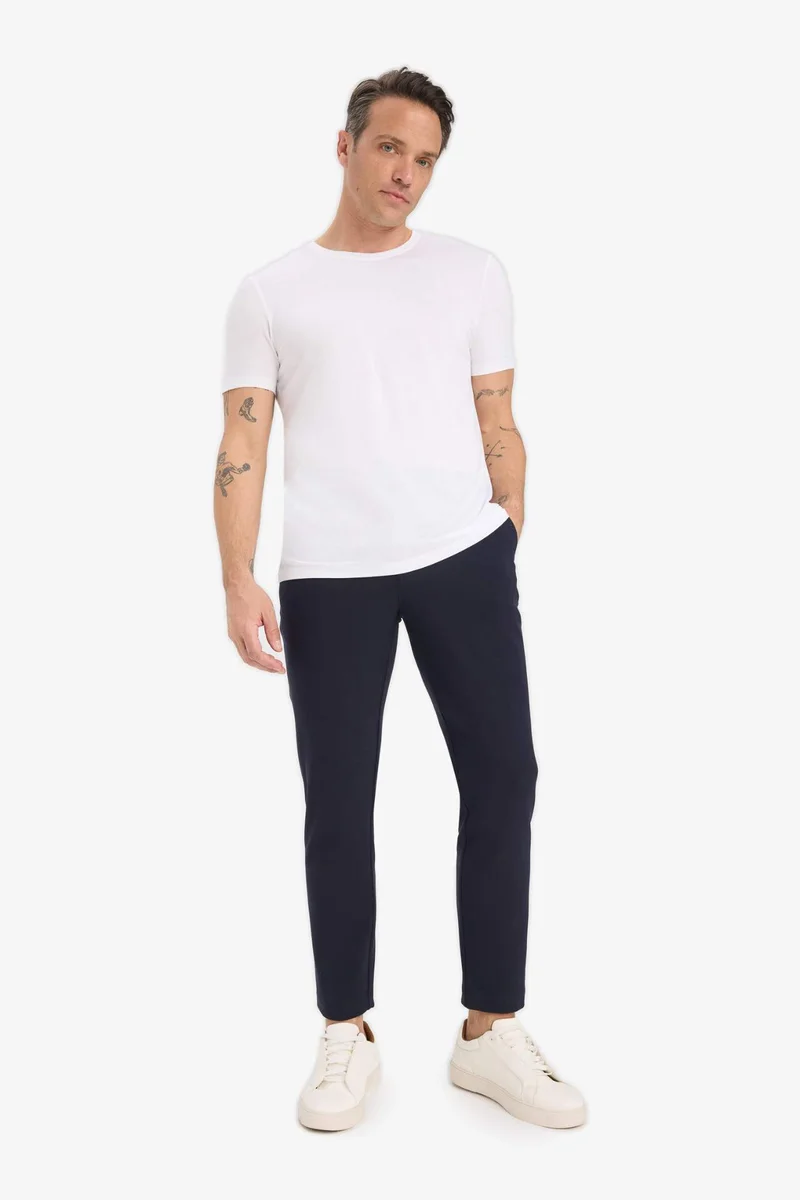 ديفاكتو Slim Fit Crew Neck Modal Blend Basic T-Shirt