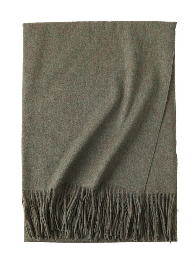 Loquat Solid Warm Thickened Lambswool Scarf  - Image 2