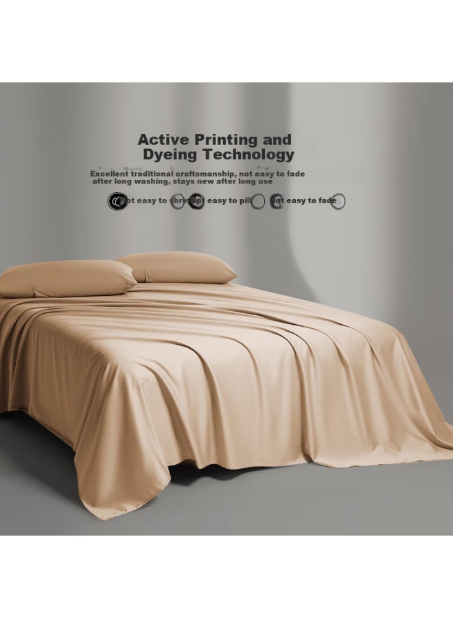 La Torretta Single Piece 100s Long-staple Cotton Solid Color Hotel Bed Sheet Bed Cover Light Champagne 245*250cm