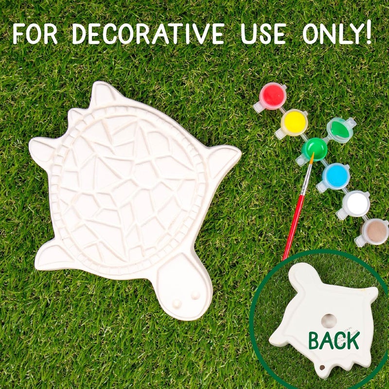 Creative Roots Mosaic Turtle DIY Stepping Stone Kit, Includes Ceramic Stone & 6 Vibrant Paints for Kids Ages 8+ - Image 2