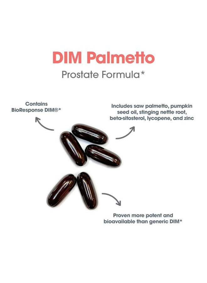 Allergy Research Group - DIM Palmetto - Prostate Support Supplement for Men's Health, Zinc with Saw Palmetto, Beta Sitosterol, Stinging Nettle Extract, Pumpkin Seed Oil, Softgels - 60 Count - Image 1
