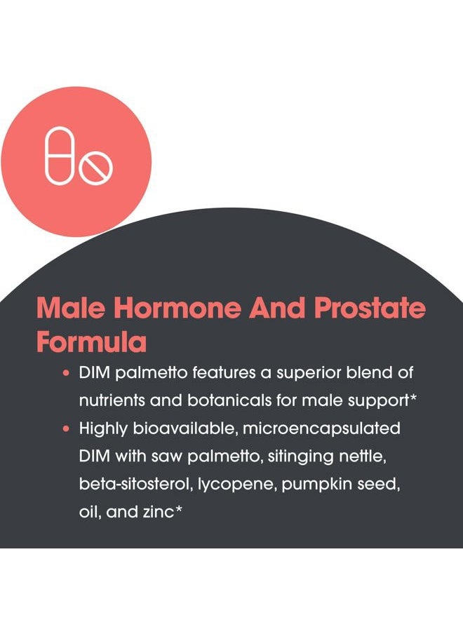 Allergy Research Group - DIM Palmetto - Prostate Support Supplement for Men's Health, Zinc with Saw Palmetto, Beta Sitosterol, Stinging Nettle Extract, Pumpkin Seed Oil, Softgels - 60 Count - Image 1