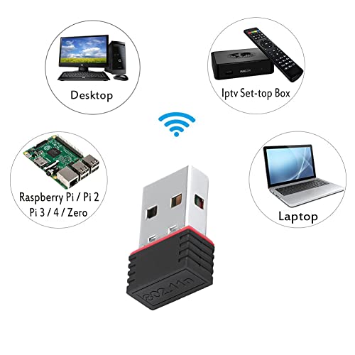 LOTEKOO CLASSYTEK Mini Wireless WiFi USB Dongle Adapter 2.4Ghz, 1000 MBPS for PC Laptop with inbuilt High Gain Antenna, Compatible with Windows MAC, Black - Image 5