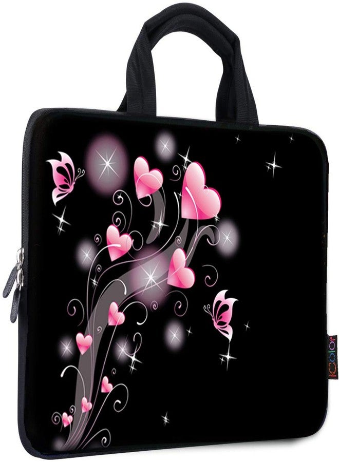 icolor 11 11.6 12 12.1 12.5 inch Laptop Carrying Bag Chromebook Case Notebook Ultrabook Bag Tablet Cover Neoprene laptop Sleeve case chromebook sleeve with Handle Boys Girls Pink Heart