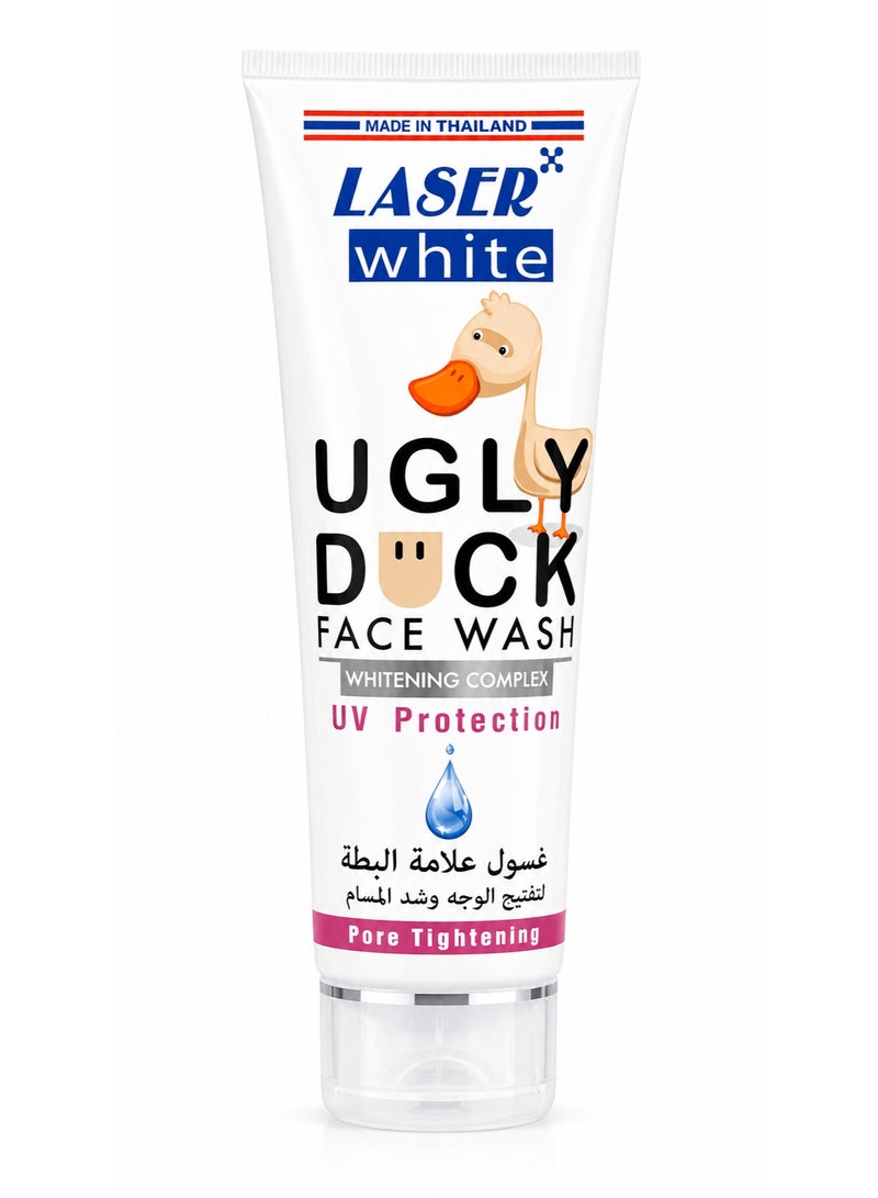Laser White Ugly Duck Face Wash, Whitening Complex, UV Protection & Pore Tightening, 100ml - Image 1