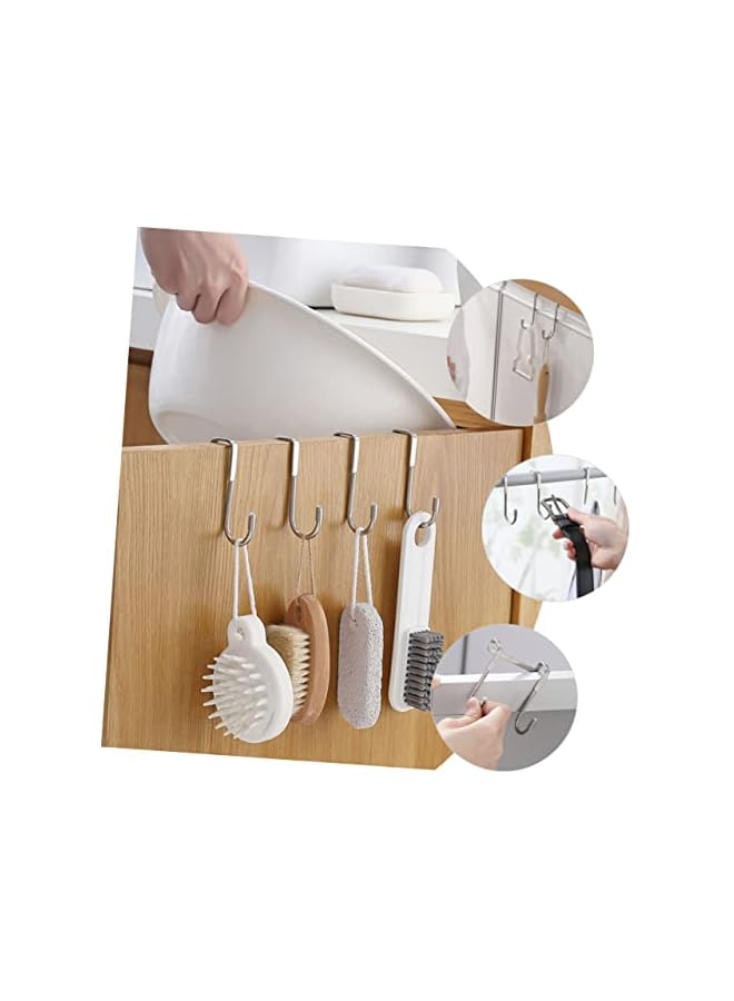 promass Multifunction Double Hanger Hook for home,Stainless Steel Door Hook for Closet Wardrobe Door Kitchen Bathroom Bedroom, Hanging Clothes Bags Towels(4pcs) - Image 4