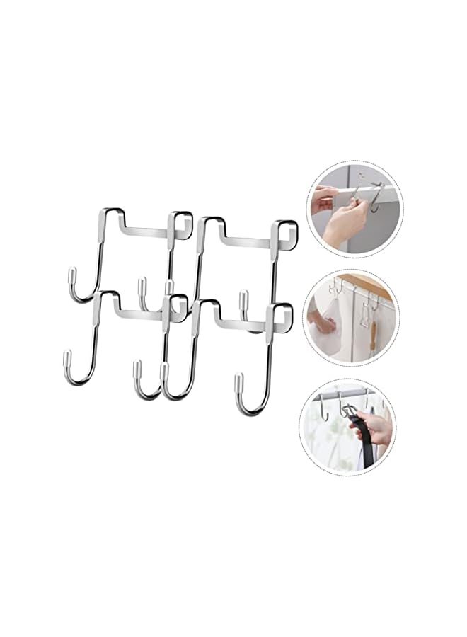 promass Multifunction Double Hanger Hook for home,Stainless Steel Door Hook for Closet Wardrobe Door Kitchen Bathroom Bedroom, Hanging Clothes Bags Towels(4pcs) - Image 3