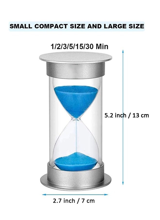 HY - Sand Timer 5 Minute Hourglass Timer, Plastic Sand Clock 5 Minutes, Large Sand Watch 5 Min, Hour Glass Sandglass Timer for Kids, Games, Classroom, Decoration, Toothbrush Timer (5 Min, Blue Sand) - Image 1