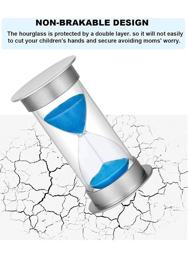 HY - Sand Timer 5 Minute Hourglass Timer, Plastic Sand Clock 5 Minutes, Large Sand Watch 5 Min, Hour Glass Sandglass Timer for Kids, Games, Classroom, Decoration, Toothbrush Timer (5 Min, Blue Sand) - Image 1