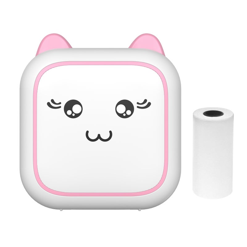 Mini Thermal Printer Multifunction Portable Sticker Maker Instant Photo Inkless Printing Support BT Connection for Smartphone with 1 Paper Roll 57mm Compatible with iOS Android System for Picture - Image 1