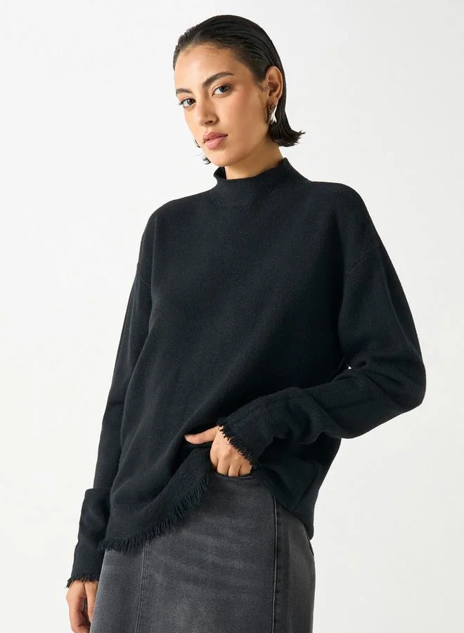 2Xtremz 2Xtremz Textured High Neck Sweater with Long Sleeves