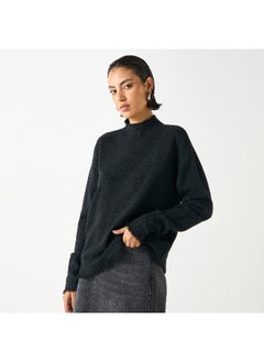 2Xtremz 2Xtremz Textured High Neck Sweater with Long Sleeves  - Image 3
