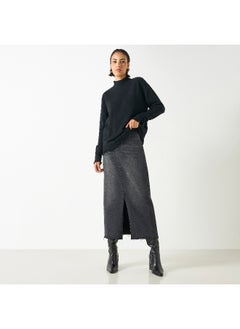 2Xtremz 2Xtremz Textured High Neck Sweater with Long Sleeves  - Image 1