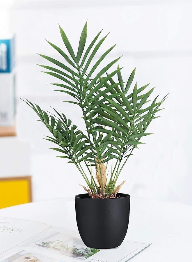 Arabest 2 Pack Fake Plant with Pot 35cm Desk Plant Artificial Potted Plant in Matte Black Pot Greenery Aesthetic House Plants for Home Decor Indoor Bathroom Table Shelf Desk Office Decoration - Image 2