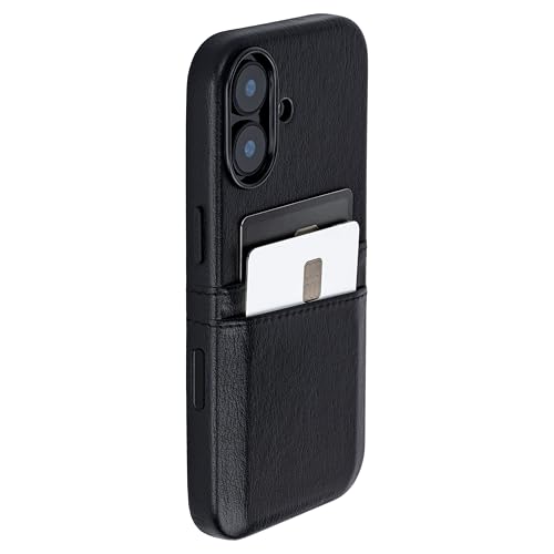 Dockem Card Case for iPhone 17 with Magnetic Mounting Plate Camera Control Button Wallet with 2 Holder Slots M2 Exec Premium Synthetic Leather Black - Image 1
