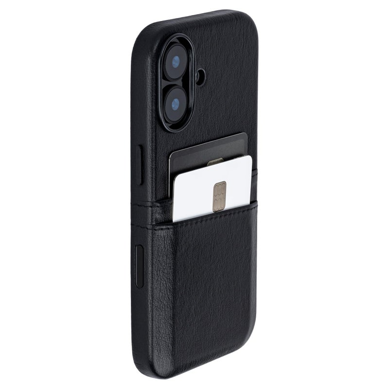 Dockem Card Case for iPhone 17 with Magnetic Mounting Plate Camera Control Button Wallet with 2 Holder Slots M2 Exec Premium Synthetic Leather Black - Image 2