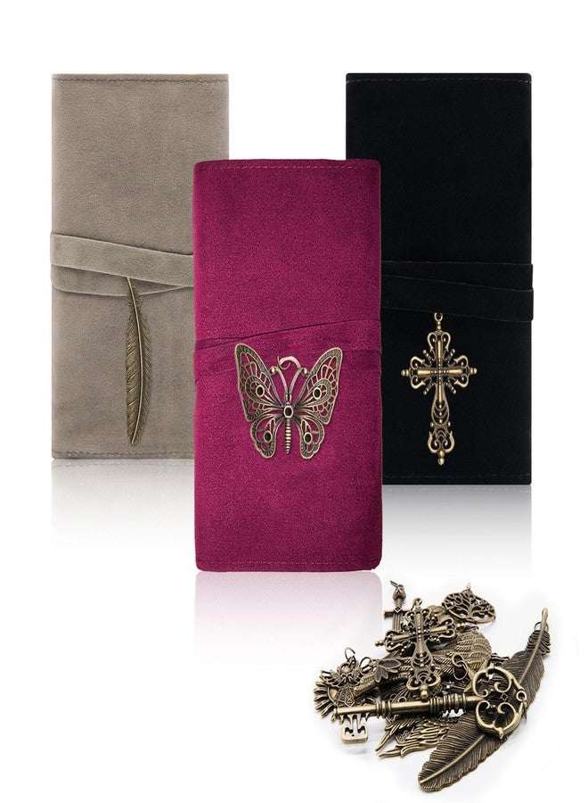 Knana 16Pcs Velvet Tarot Card Holder Tarot Accessories Tarot Card Storage with Vintage DIY Pendant - Image 1