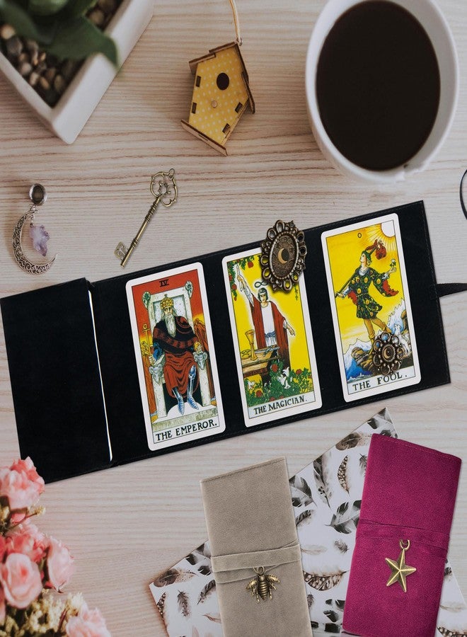 Knana 16Pcs Velvet Tarot Card Holder Tarot Accessories Tarot Card Storage with Vintage DIY Pendant - Image 5