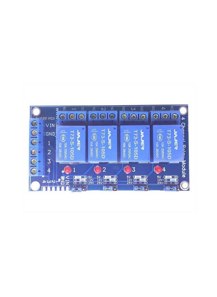 Generic - 4 Channel Relay Module Works on 5V/12V/24V Signal - Image 1