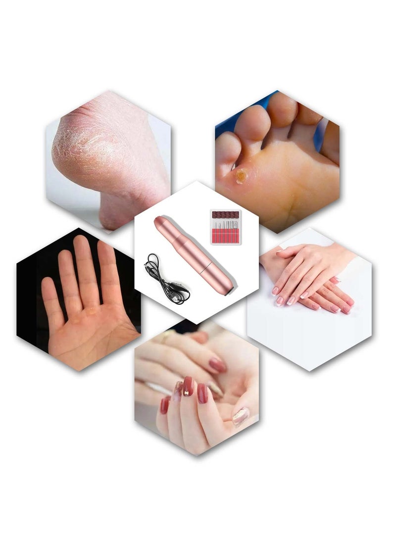Excefore Electric Nail Files, Nail Drill Portable Electric Nail File 20,000 RPM with 6 Changeable Drills and Sand Bands for Exfoliating, Grinding, Polishing, Nail Removing, Acrylic Nail Tools - Image 3