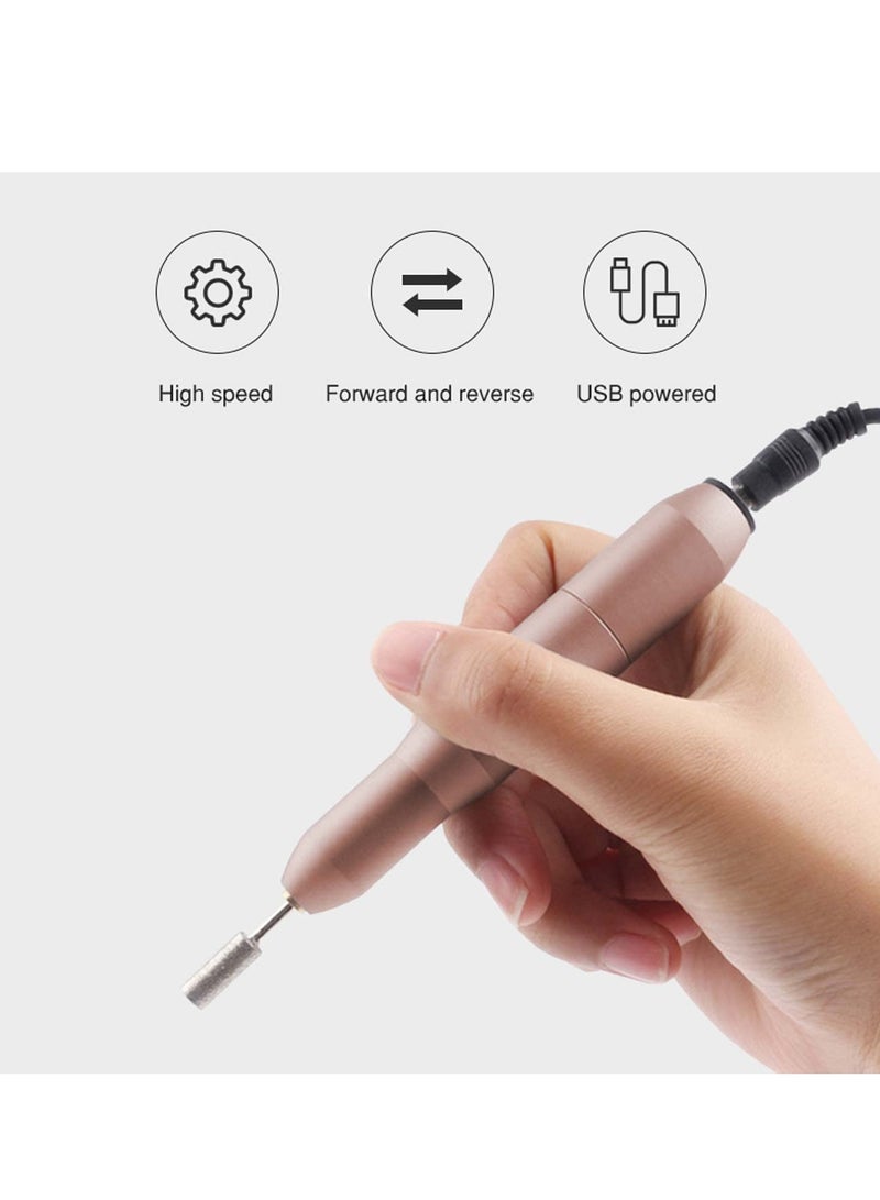 Excefore Electric Nail Files, Nail Drill Portable Electric Nail File 20,000 RPM with 6 Changeable Drills and Sand Bands for Exfoliating, Grinding, Polishing, Nail Removing, Acrylic Nail Tools - Image 5
