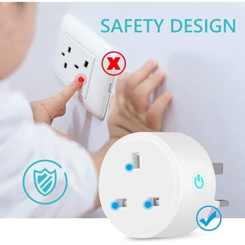 4 PACK WiFi Smart Plug, 16A Smart Outlet Plug Socket Compatible with Alexa, Smart Life APP Wireless Remote Control, with Remote Control and Voice Control, Timer Function, No Hub Required - Image 4