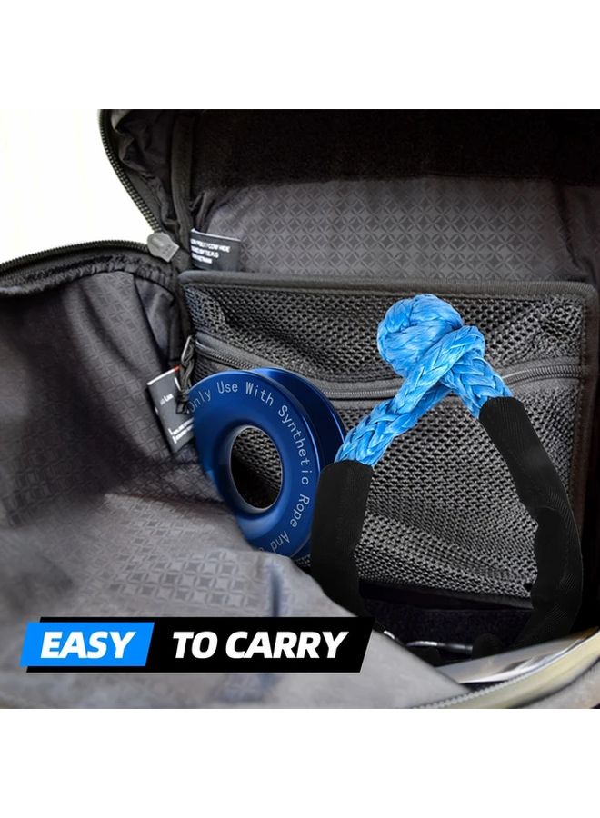 Blue Recovery Ring Snatch 41000 LBS Breaking Strength Metal Rescue Gear - Image 5