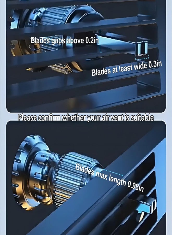 xuenair Car Vent Clip, [Foldable Hook] Aluminum Universal 17mm Ball Joint Clip Compatible for Car Phone Holders, 0.3"-1.3" Adjustable Vent Clip Car Phone Mount for Vertical Horizontal Air Outlet - Image 2