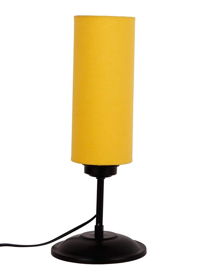 AMDHOME Cylindrical Yellow Cotton Shade Table Lamp with Black Base-(Home Décor)-6.75x16.1 Inches - Image 5