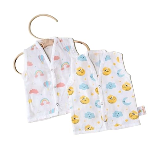 FawnFeel Jhabala for Newborn Baby, Infants & Toddlers I 100% Bamboo Based Fabric Breathable, Soft & Lightweight I Apt for Indian humid climate I Cat&Moon+Rainbow Print I 3-6 months babies I Pack of 4 - Image 1