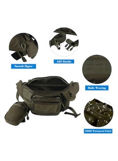 erorex Waist Bag Tactical Pockets 1000D Fanny Pack Hip Belt Bag Molle Belt Pouch Gadget Pouch EDC Pouch for Men and Wome Hiking Climbing Outdoor Cycling Casual Sports (Green)  - Image 5