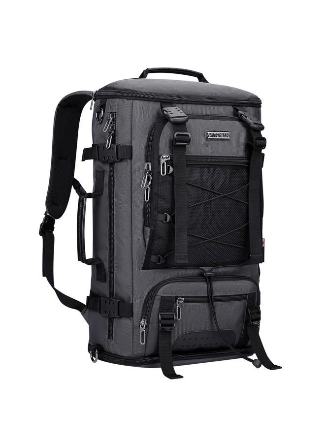 WITZMAN Travel Backpack for Men Convertible Large Carry on Backpack with Shoe Compartment for Airplanes Fit 17 Inch Laptop, Silvery Grey, Rucksack Backpacks - Image 1