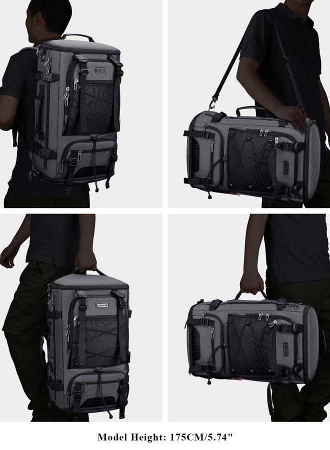 WITZMAN Travel Backpack for Men Convertible Large Carry on Backpack with Shoe Compartment for Airplanes Fit 17 Inch Laptop, Silvery Grey, Rucksack Backpacks - Image 2