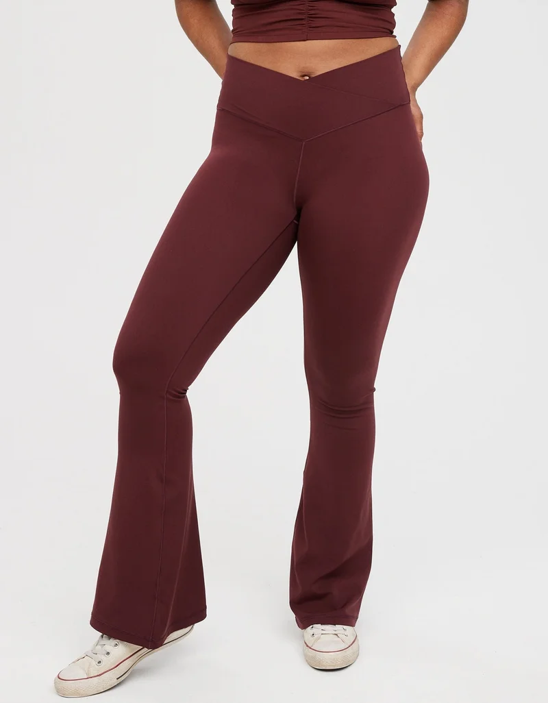 Aerie  OFFLINE By Aerie Real Me High Waisted Crossover Flare Legging for Women | Best Price UAE