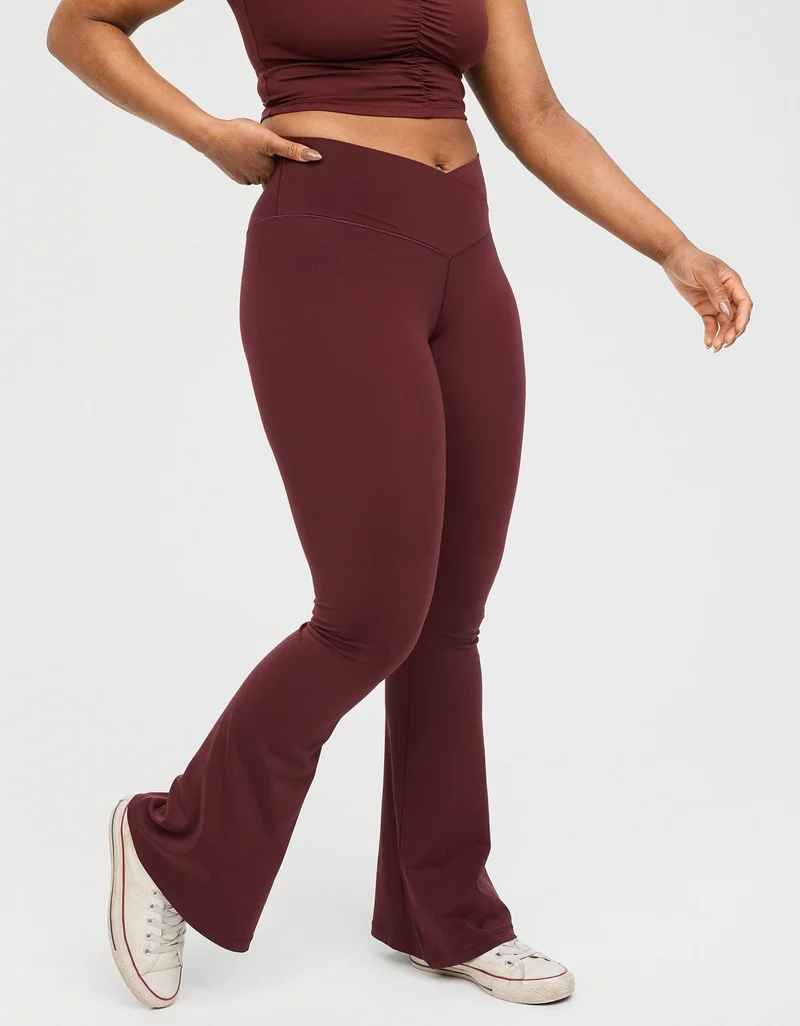 Aerie OFFLINE By Aerie Real Me High Waisted Crossover Flare Legging