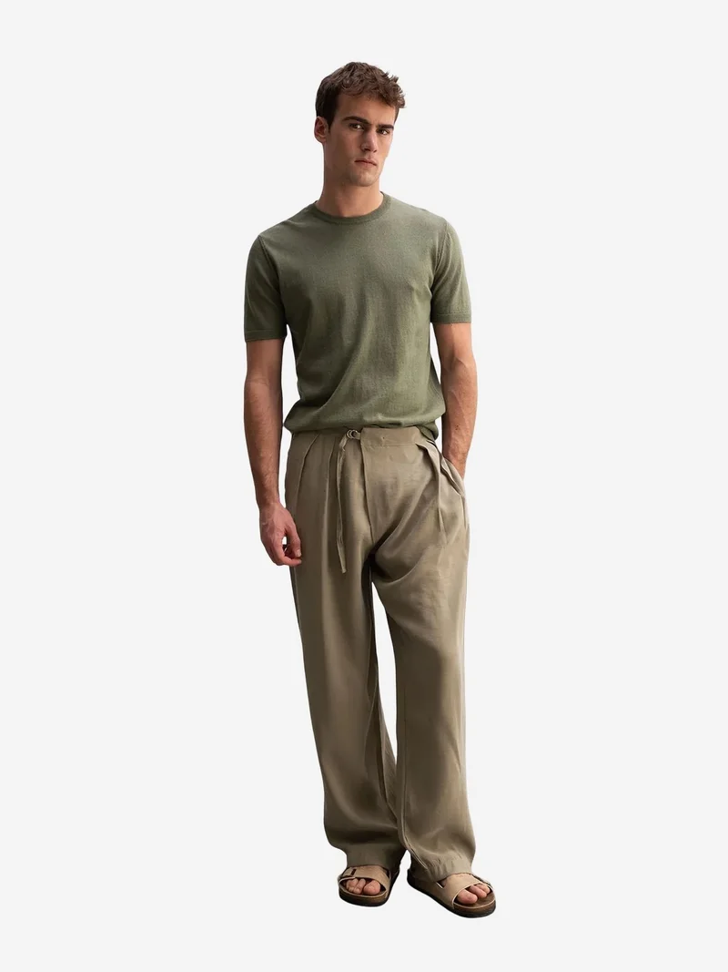 Giesto GIESTO Men's Crew Neck Ribbed T-Shirt