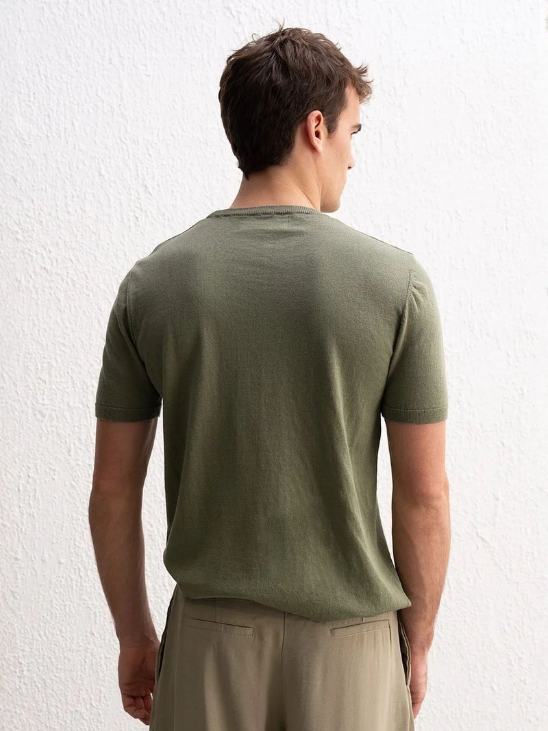 GIESTO Men's Crew Neck Ribbed T-Shirt - Image 3