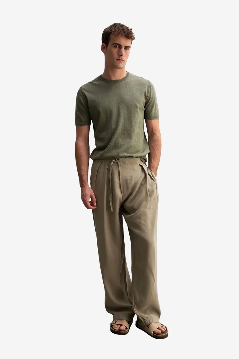 جيستو GIESTO Men's Crew Neck Ribbed T-Shirt