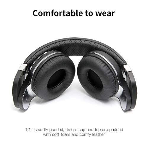 Bluedio سماعات بلوديو T2 بلس توربين اللاسلكية بتقنية البلوتوث مع ميكروفون/فتحة بطاقة ميكرو SD/راديو FM (أسود) - Image 4