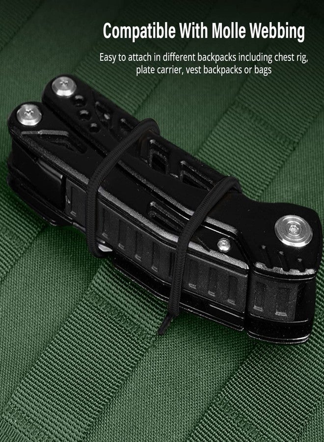 GearHill شريط ربط مطاطي متعدد الأغراض من GearHill، ملحقات حقائب الظهر التكتيكية بنظام Molle، معدات EDC تكتيكية (مجموعة من 12 قطعة سوداء بثلاثة أحجام) - Image 4