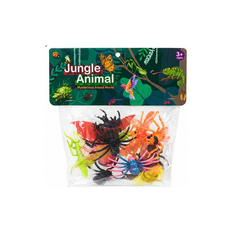 Jungle Animal Insect Toy Figures Set for Kids Ages 3 and Above, Multicolour Bug Playset - Image 1