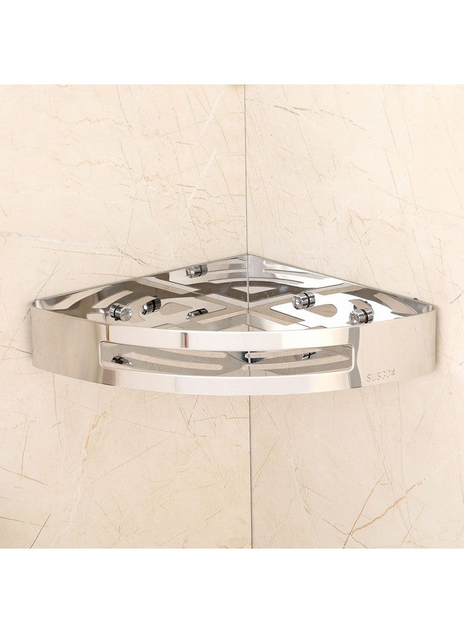 FORTUNE Stainless Steel 304 Wall Mount Corner Shelf Bathroom Multi-Functional Storage Shelf/Rack & Caddy Basket Bathroom Accessories (8.5x8.5 Inch) - (Pack of 2, Chrome) - Image 5