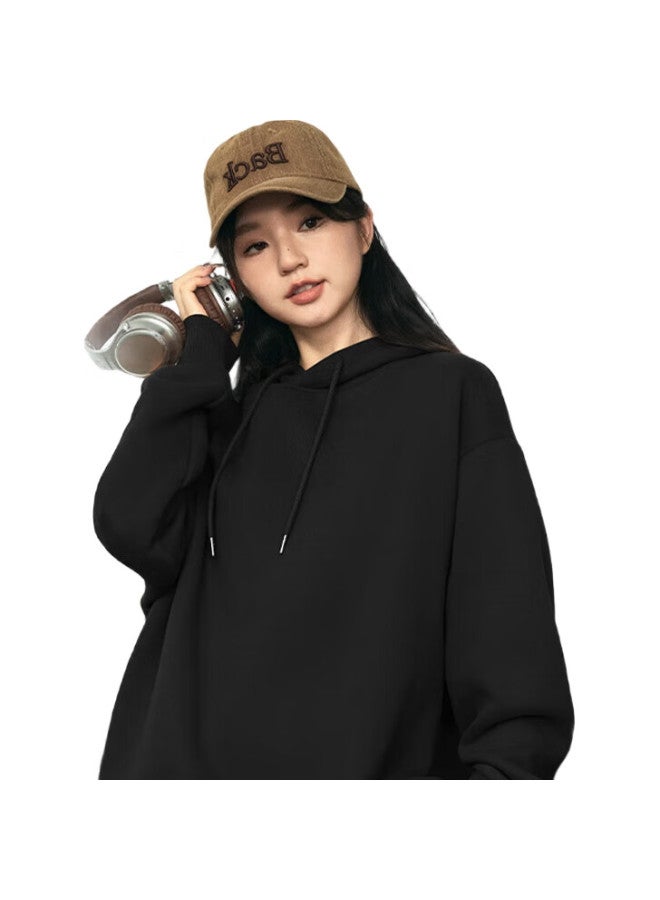 GENIOLAMODE Men'S Hoodie Spring And Autumn Loose-Fit Hoodie Youth Printed Sweatshirt Men Black L - Image 3