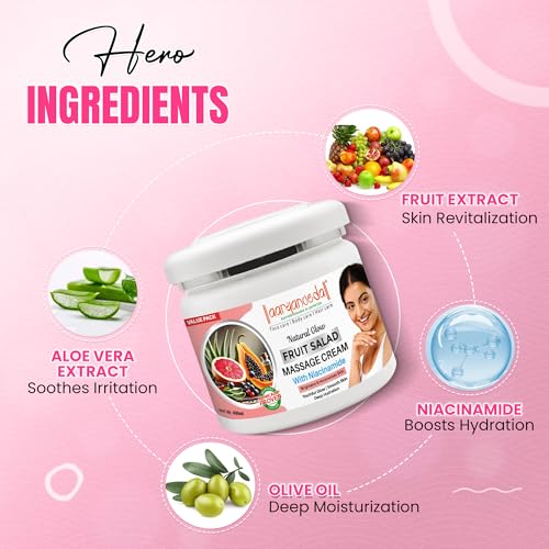 Aryanveda Fruit Salad Face Massage Cream 400g | Skin Brightening & Glow | For All Skin Types | Salon & Home Use - Image 4