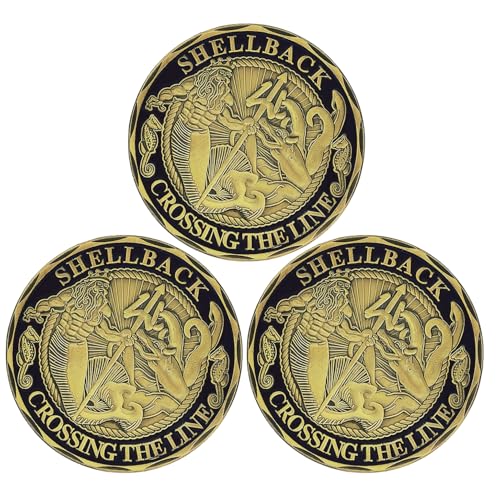 Woerda USA Shellback Crossing Challenge Coin The Line Sailor Military Coin Pack of 3 - Image 1