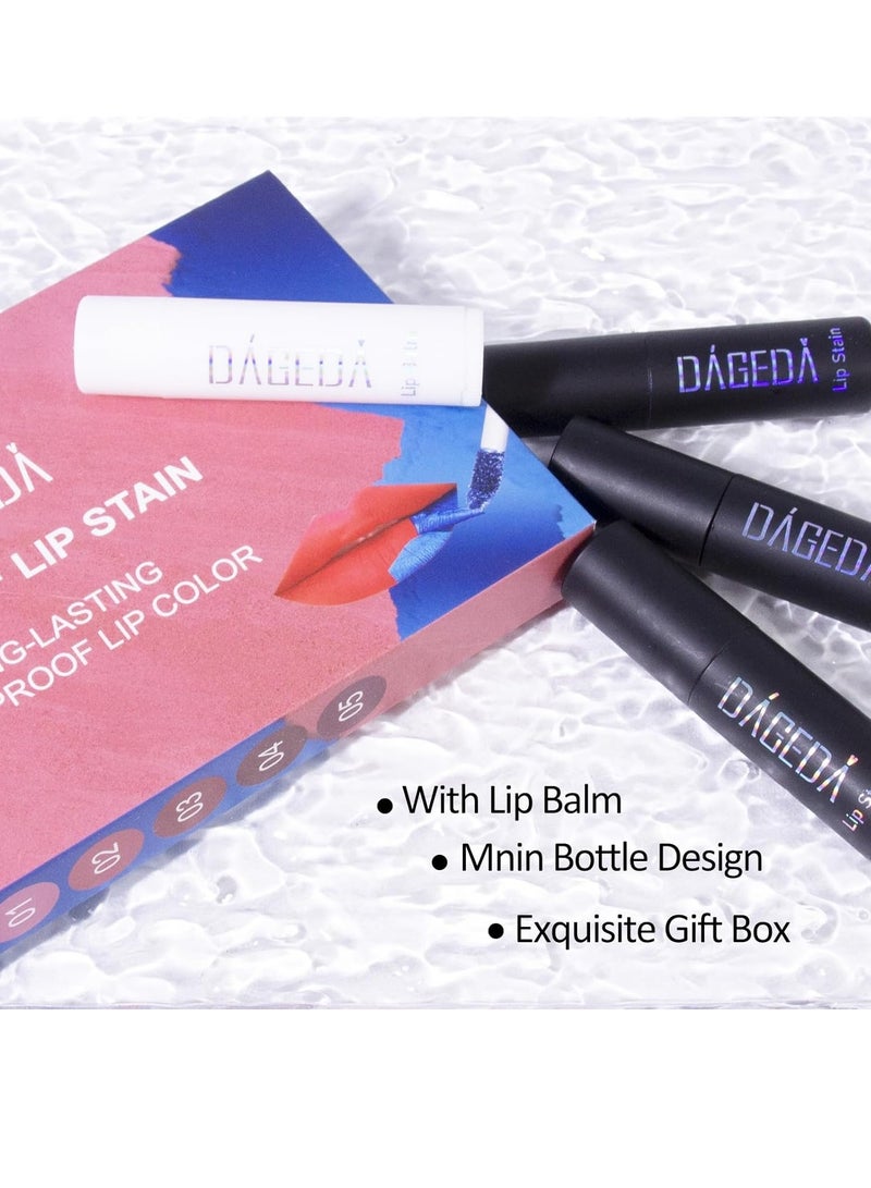 DAGEDA DAGEDA 5 Colors Lip Stain,Peel Off Lip Stain Lip Tint,Tattoo Color Lip Gloss,Waterproof Liquid Lipstick with 5ML Empty Spray Bottle, Lip Stain Tint Lip Makeup for Women  - Image 2