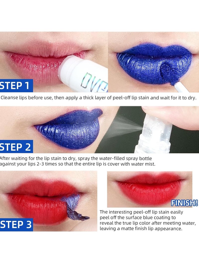 DAGEDA DAGEDA 5 Colors Lip Stain,Peel Off Lip Stain Lip Tint,Tattoo Color Lip Gloss,Waterproof Liquid Lipstick with 5ML Empty Spray Bottle, Lip Stain Tint Lip Makeup for Women  - Image 4
